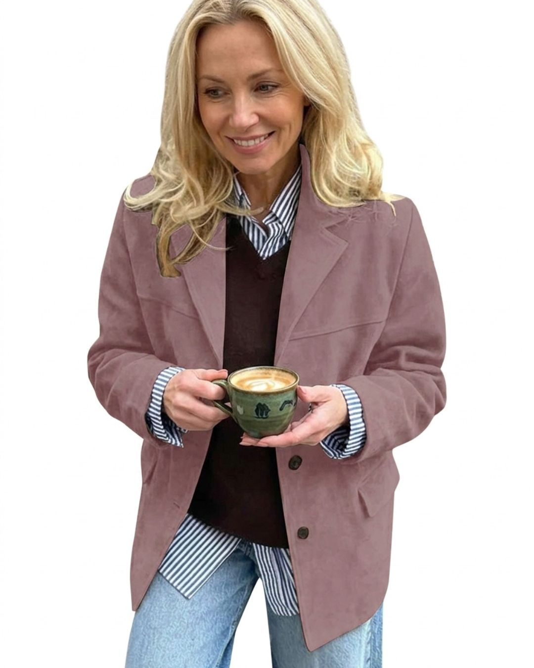 Willluxe® Vintage Relaxed Fit Pocket Blazer