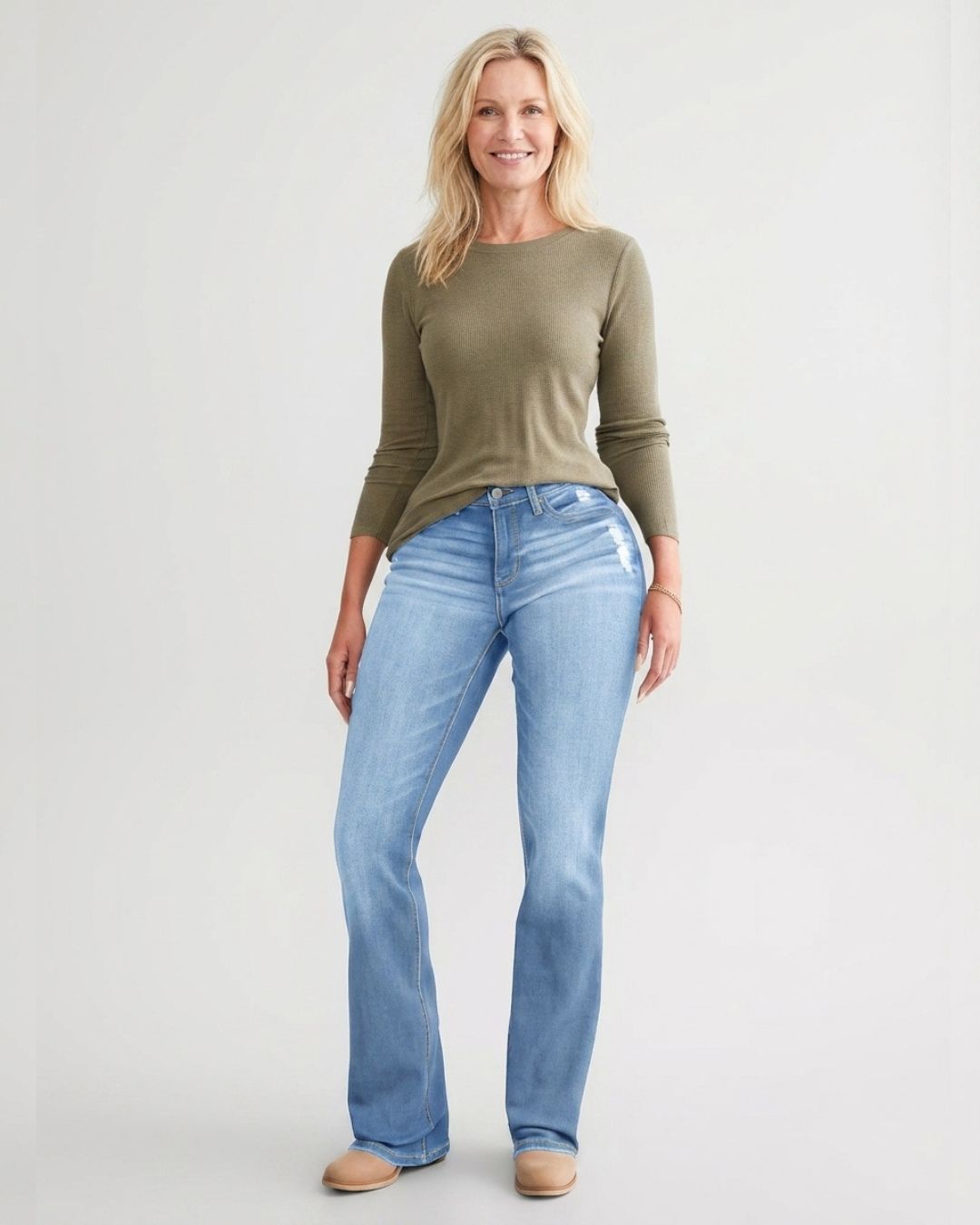 Willluxe® Stretch Slim Fit Kick Flare Jeans