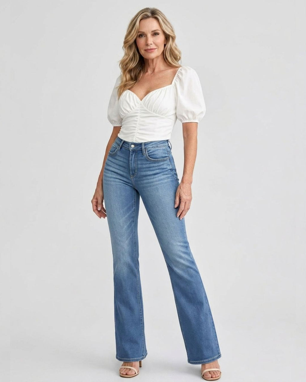 Willluxe® Stretch Slim Fit Kick Flare Jeans