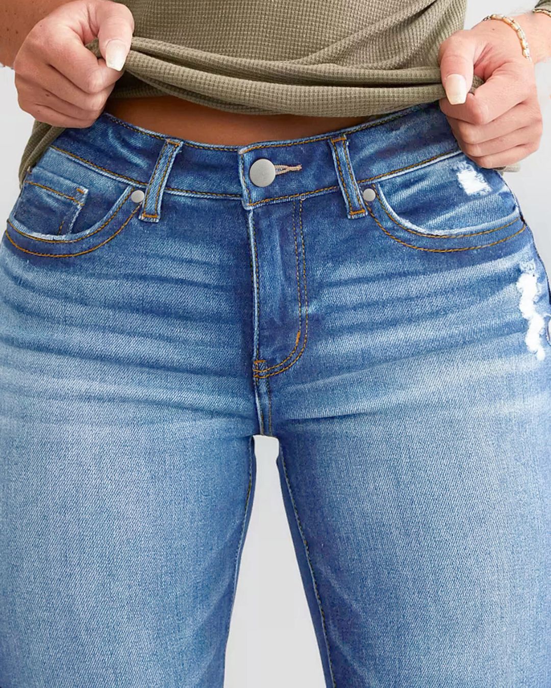Willluxe® Stretch Slim Fit Kick Flare Jeans