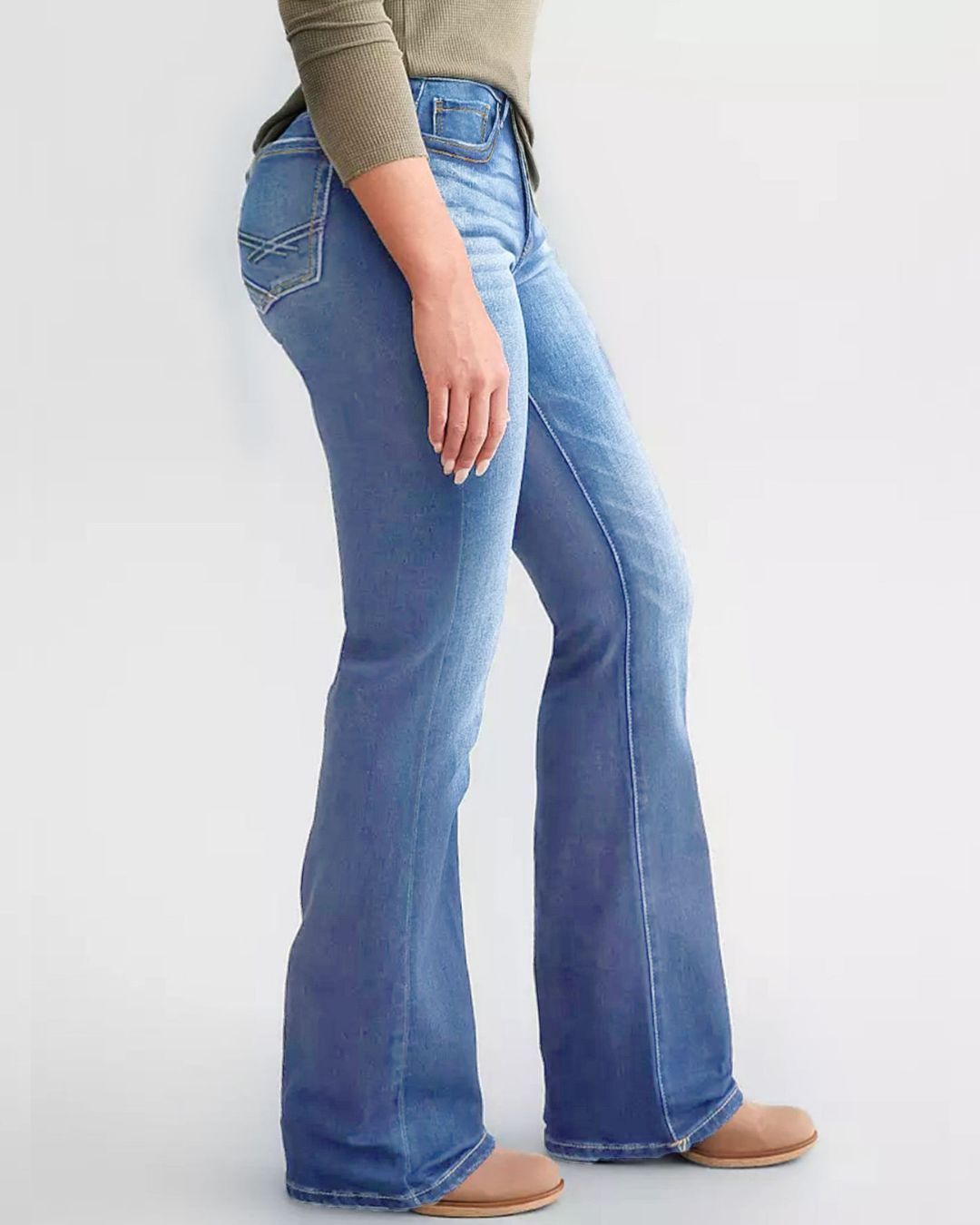 Willluxe® Stretch Slim Fit Kick Flare Jeans