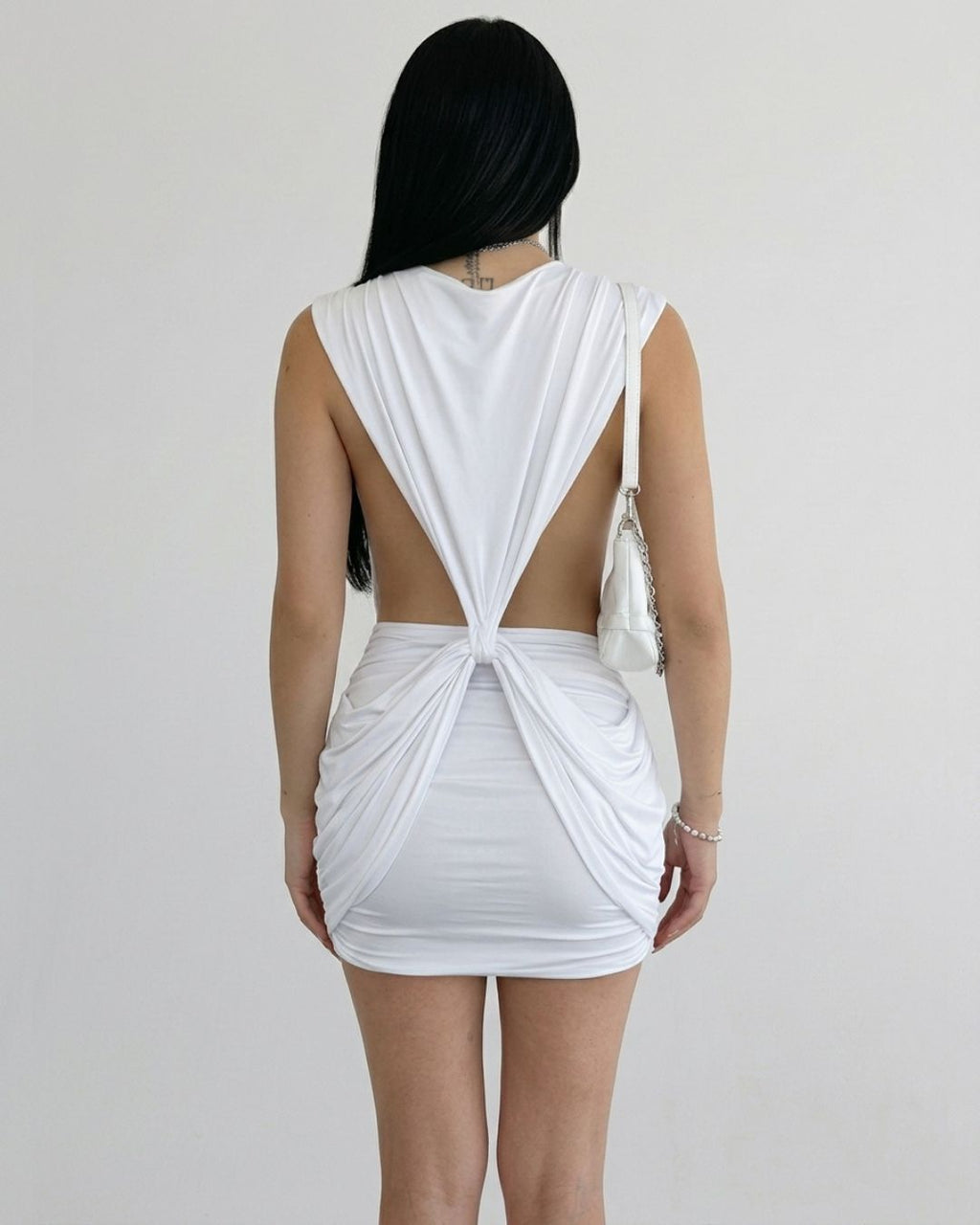 Willluxe® Ruched Crisscross Twist Slim-Fit Dress