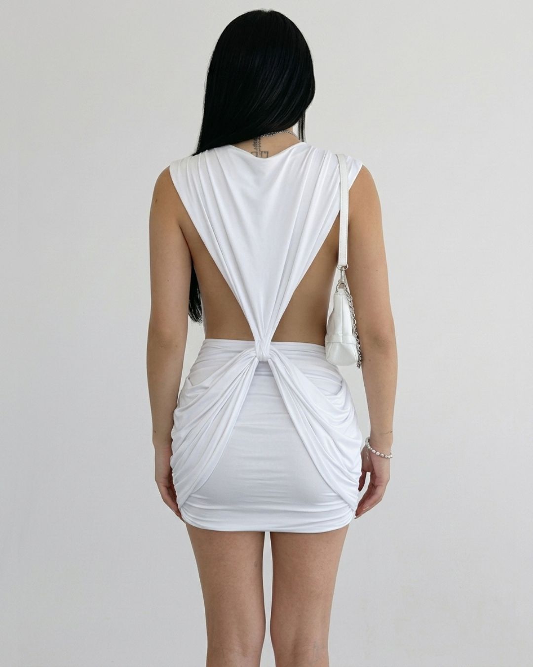 Willluxe® Ruched Crisscross Twist Slim-Fit Dress