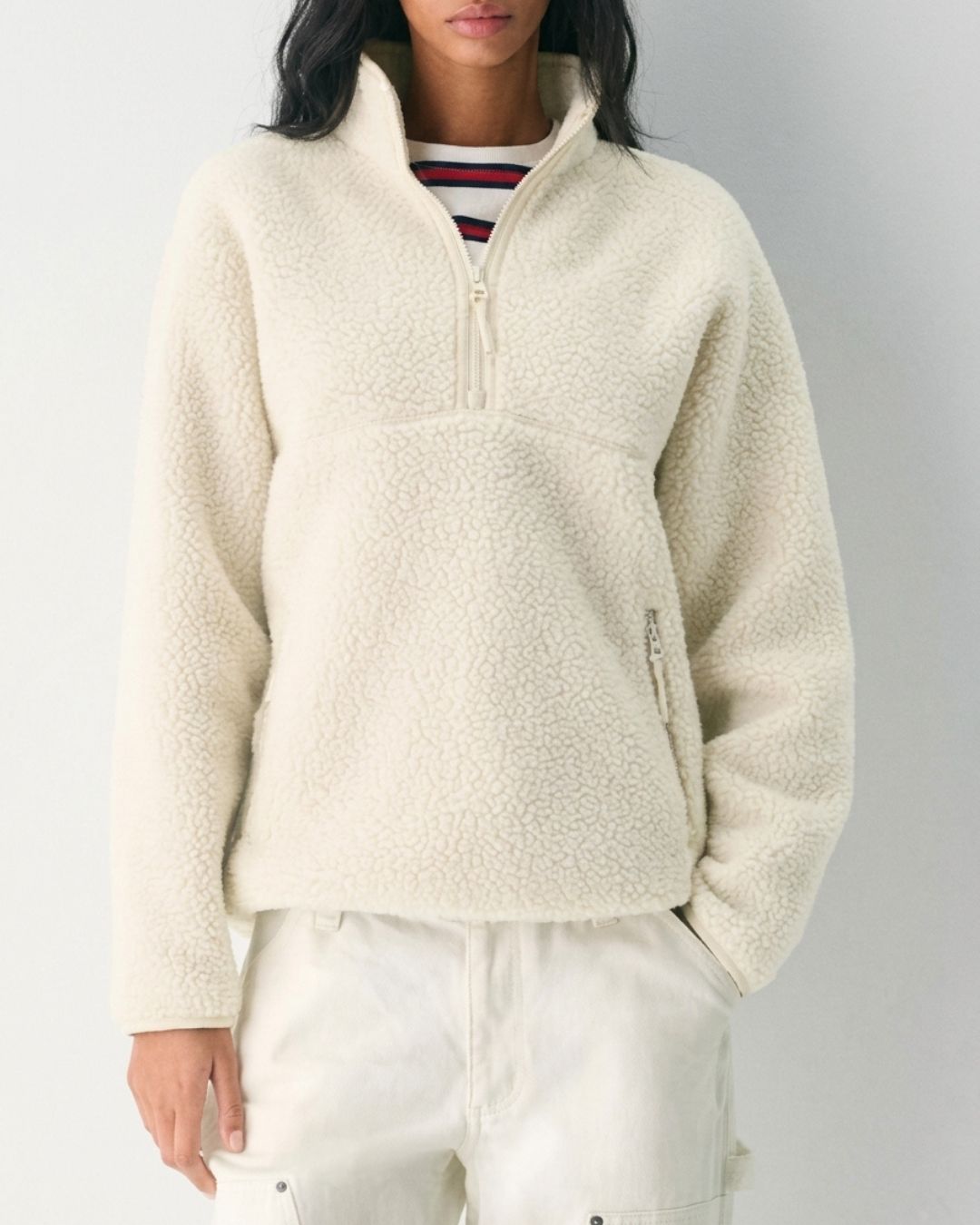 Willluxe® Fleece Half-Zip Mock Neck Pullover