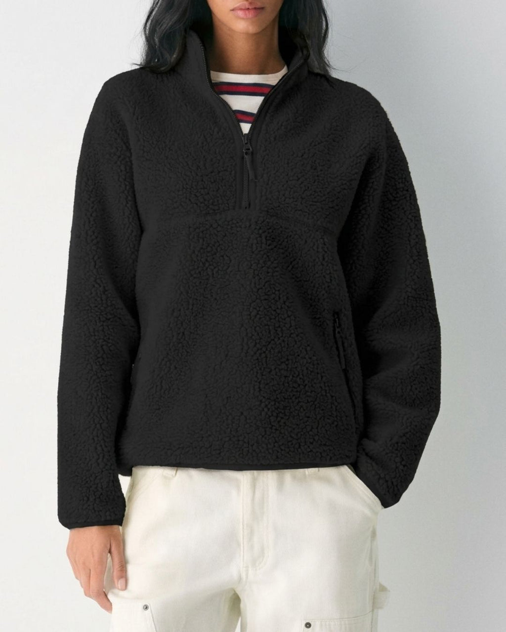 Willluxe® Fleece Half-Zip Mock Neck Pullover