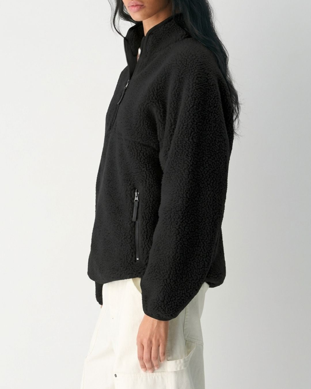 Willluxe® Fleece Half-Zip Mock Neck Pullover