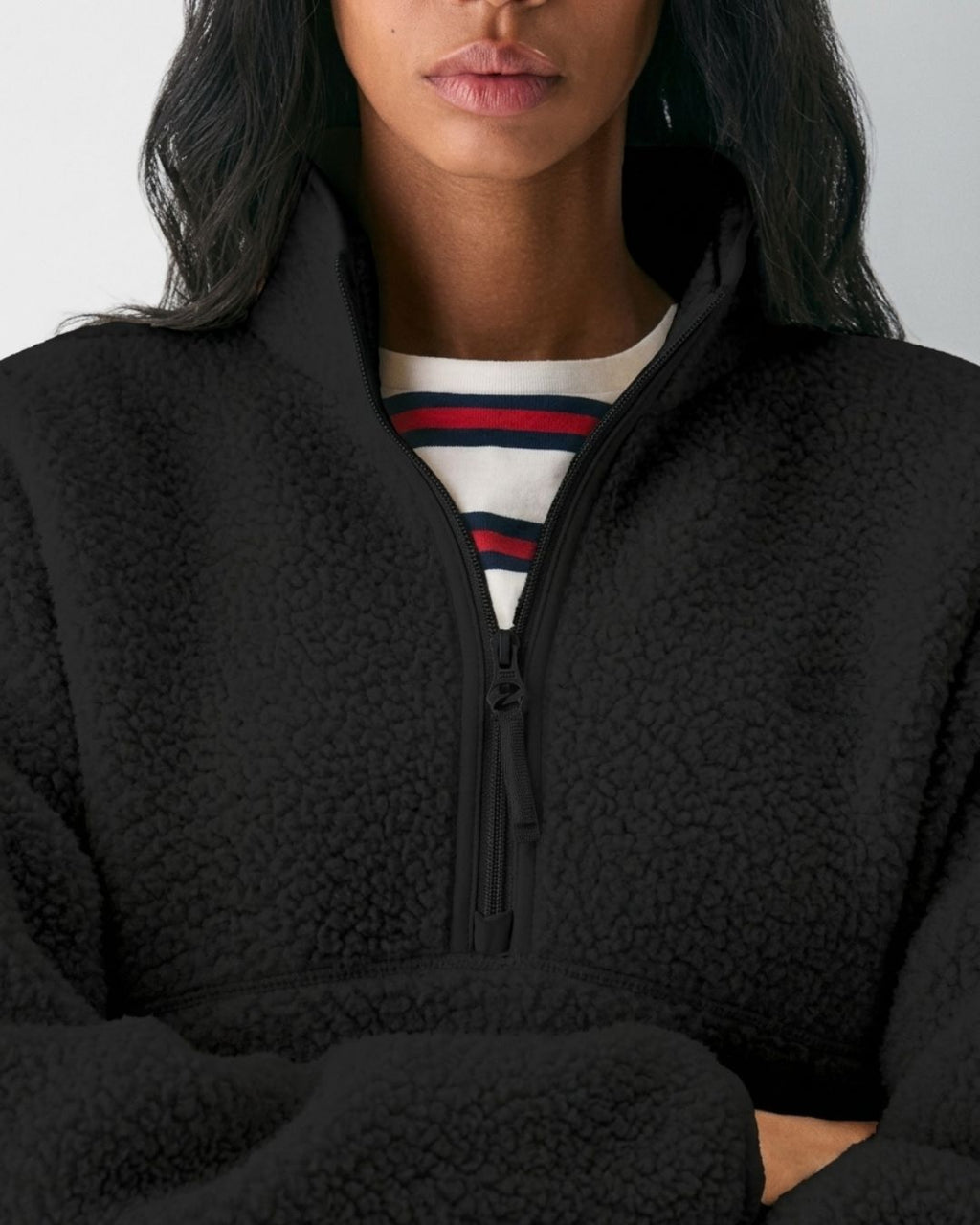 Willluxe® Fleece Half-Zip Mock Neck Pullover