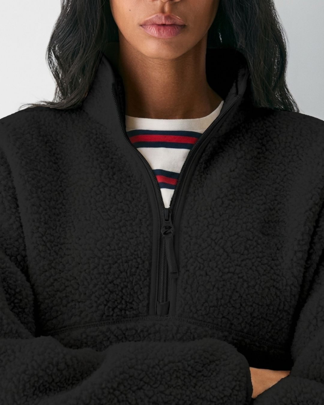Willluxe® Fleece Half-Zip Mock Neck Pullover