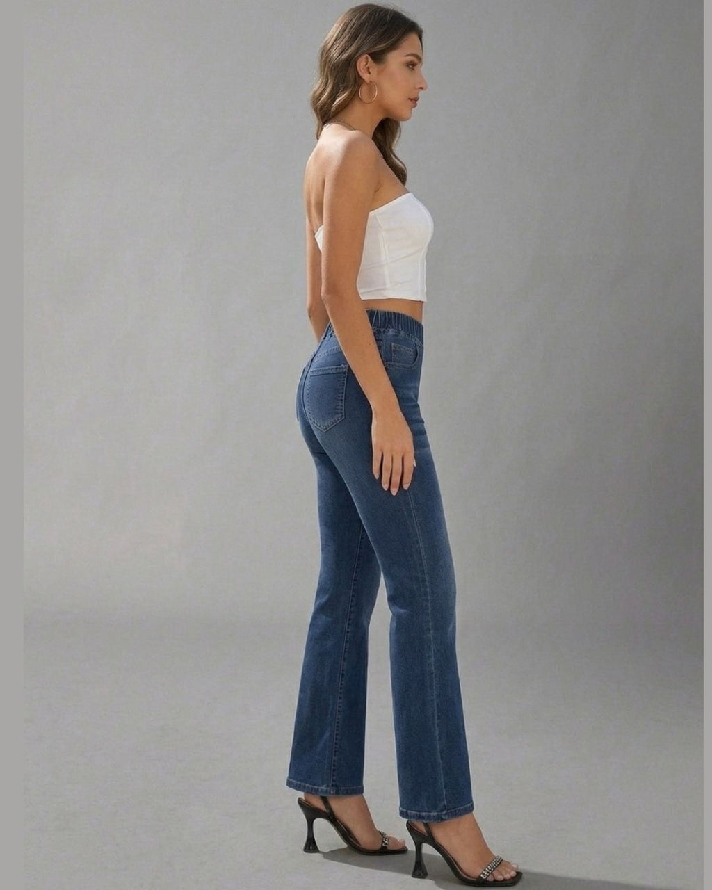 Willluxe® High Stretch Pull-On Slim Flare Jeans