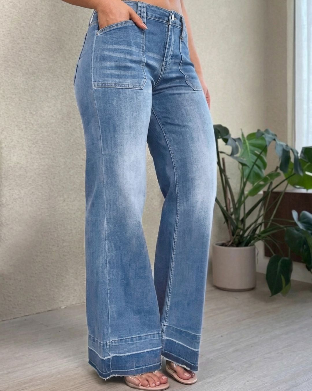 Willluxe® High-Waisted Relaxed Straight Jeans
