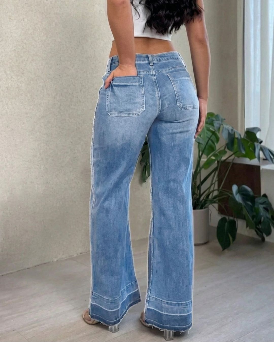 Willluxe® High-Waisted Relaxed Straight Jeans