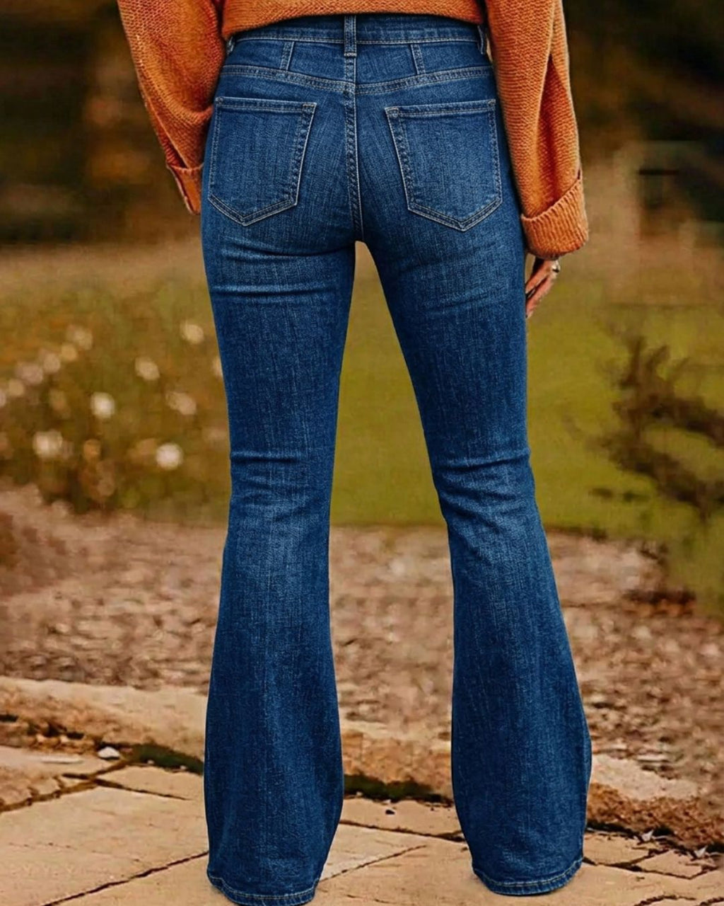 Willluxe® High-Waisted Washed Flare Jeans