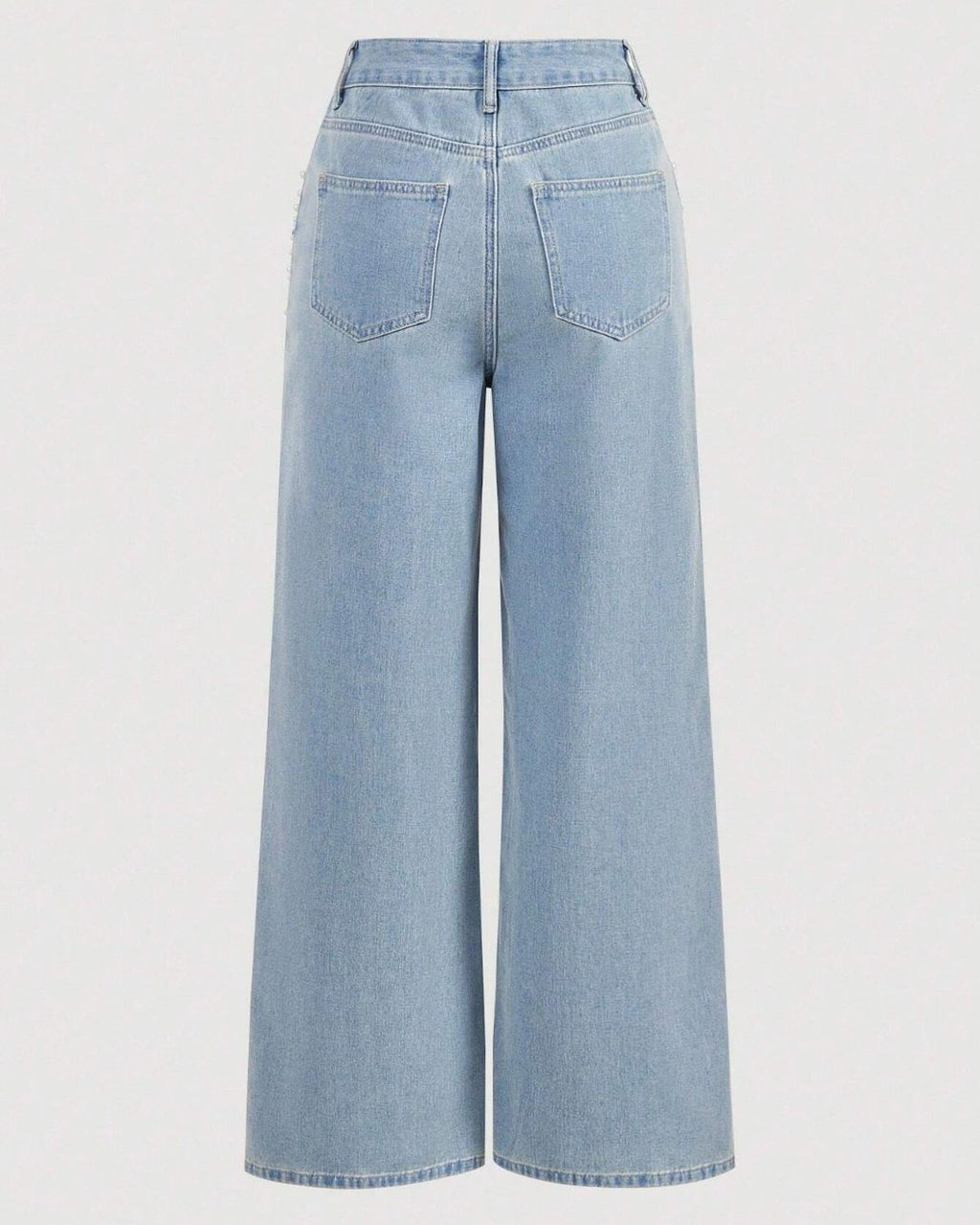 Willluxe® Beaded Detail Relaxed Straight-Leg Jeans