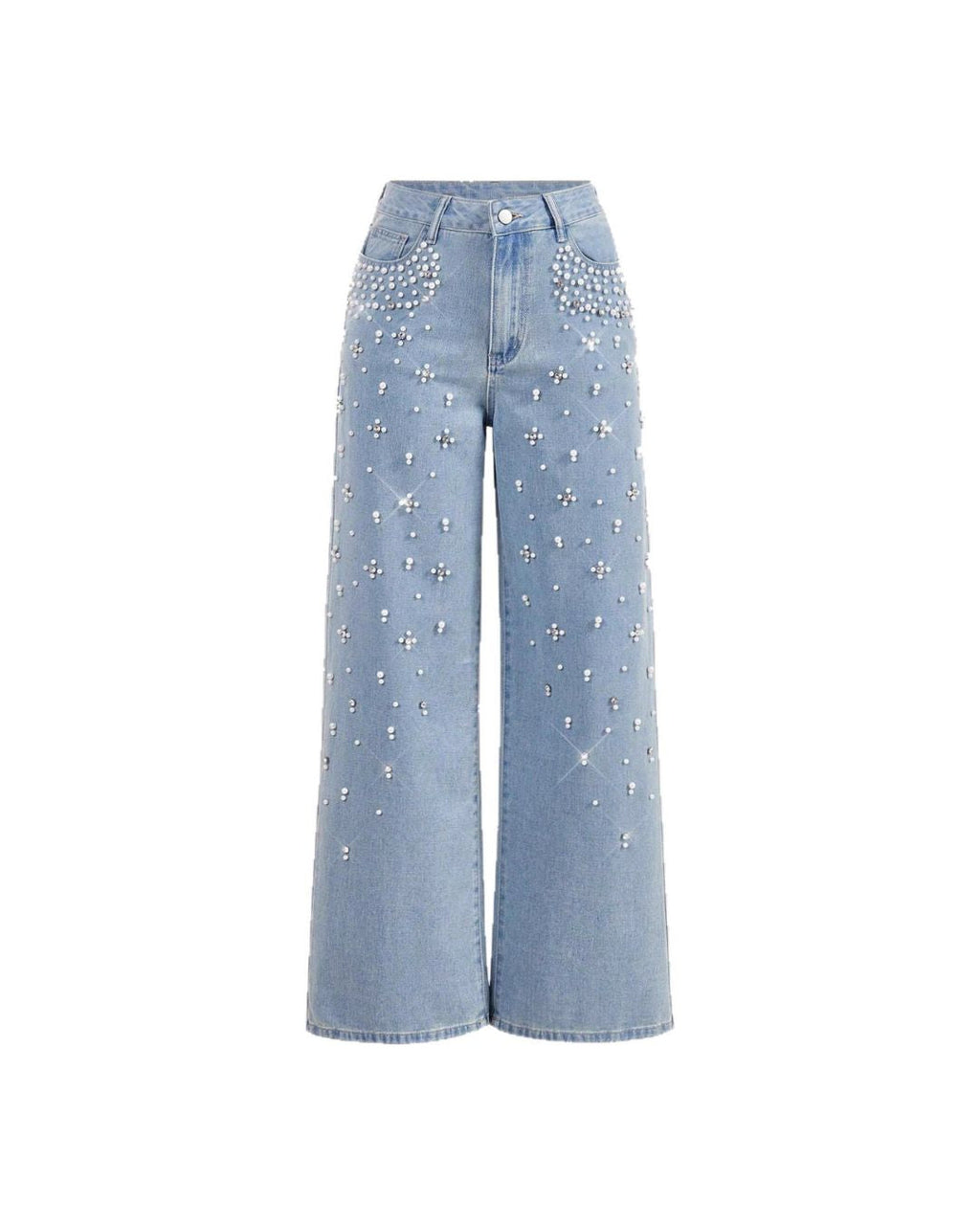 Willluxe® Beaded Detail Relaxed Straight-Leg Jeans