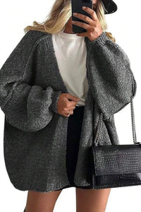 Willluxe® Oversized Lantern Sleeve Knit Cardigan Sweater