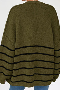 Willluxe® Oversized Lantern Sleeve Knit Cardigan Sweater