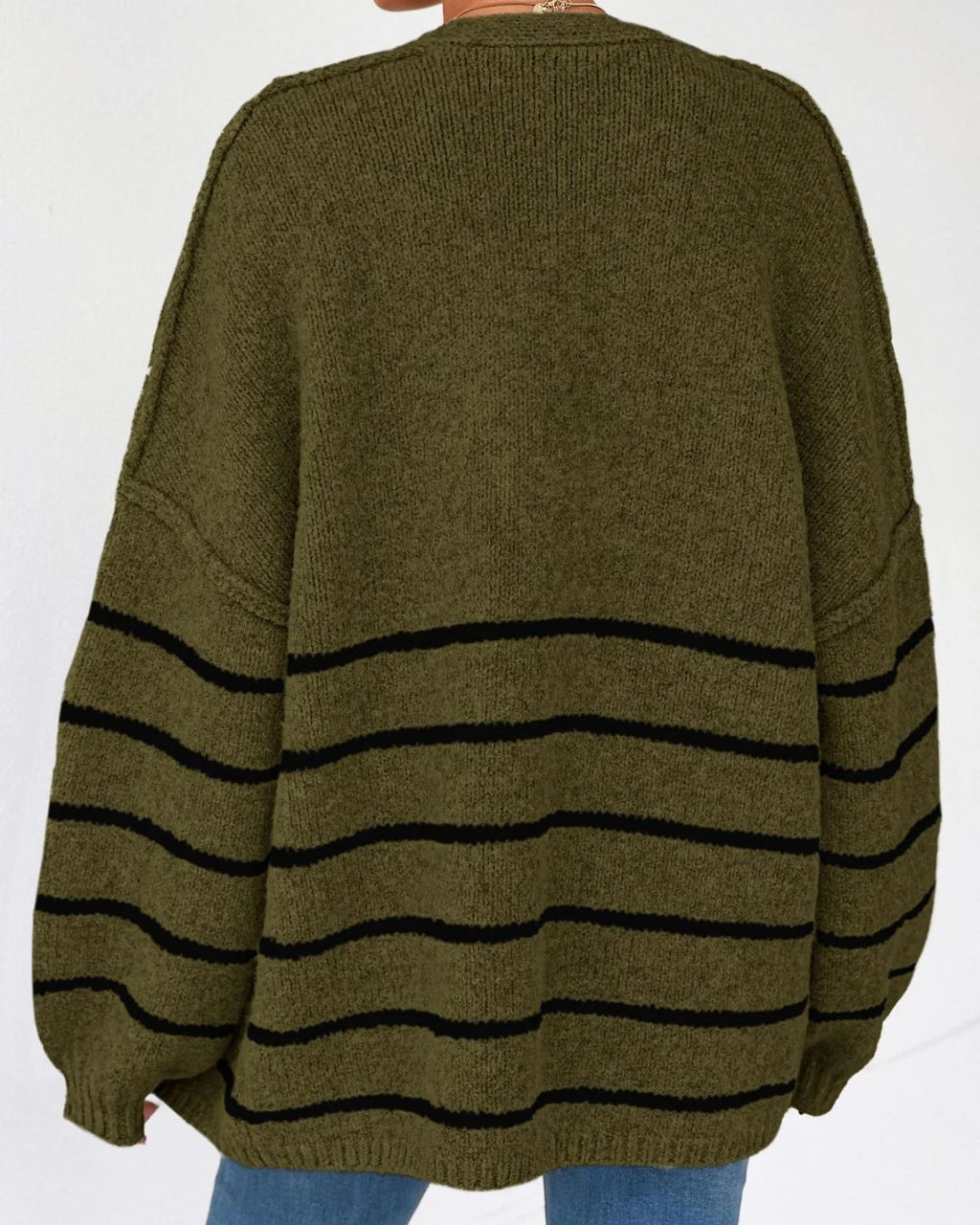 Willluxe® Oversized Lantern Sleeve Knit Cardigan Sweater