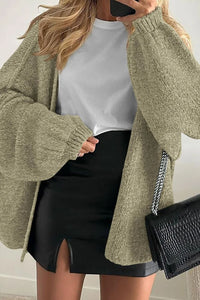 Willluxe® Oversized Lantern Sleeve Knit Cardigan Sweater