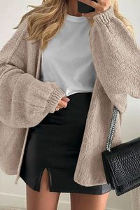 Willluxe® Oversized Lantern Sleeve Knit Cardigan Sweater