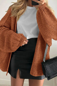 Willluxe® Oversized Lantern Sleeve Knit Cardigan Sweater