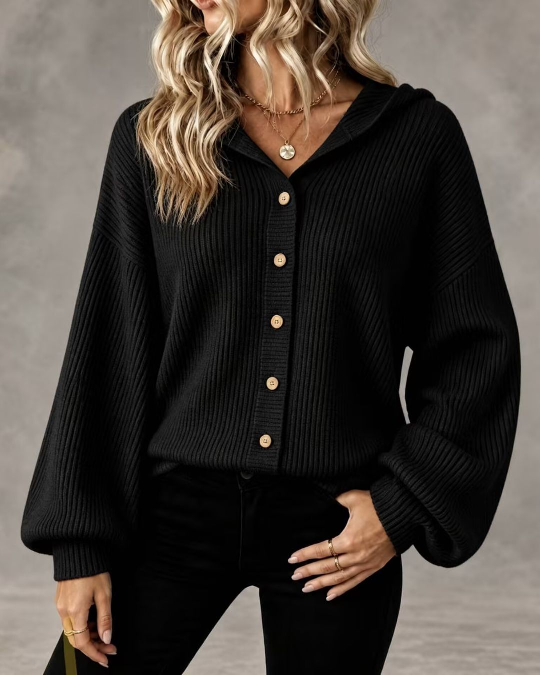 Willluxe® Hooded Corduroy Button-Up Jacket