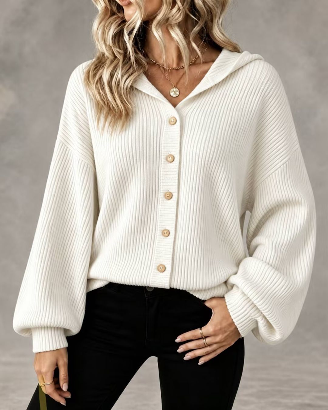Willluxe® Hooded Corduroy Button-Up Jacket