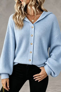 Willluxe® Hooded Corduroy Button-Up Jacket