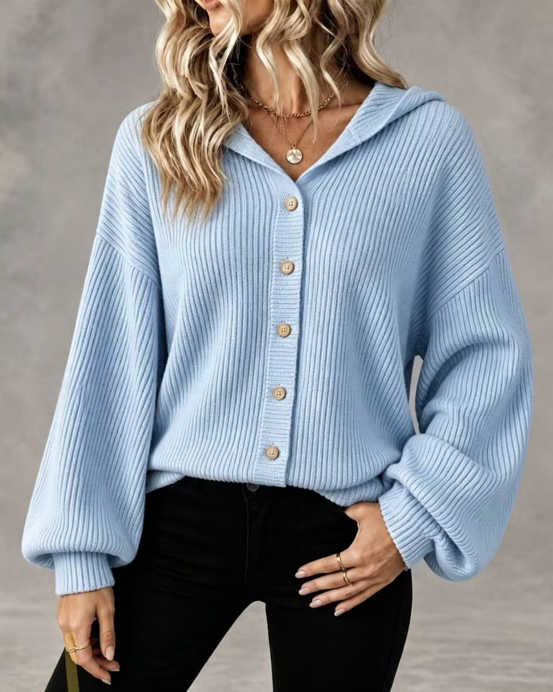 Willluxe® Hooded Corduroy Button-Up Jacket