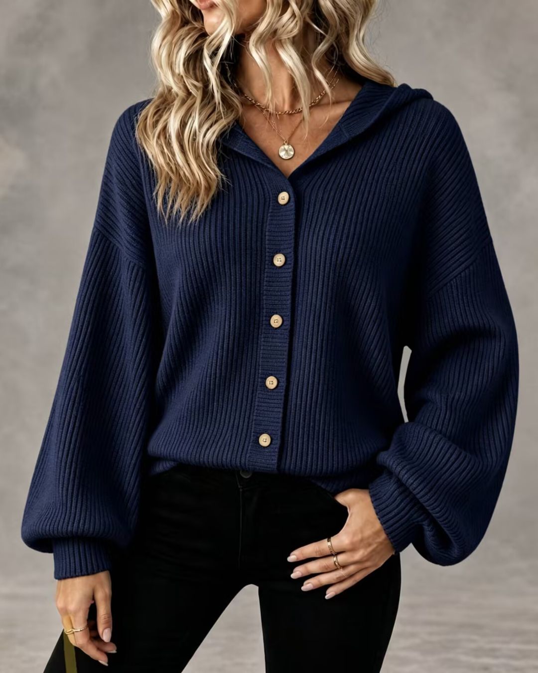 Willluxe® Hooded Corduroy Button-Up Jacket