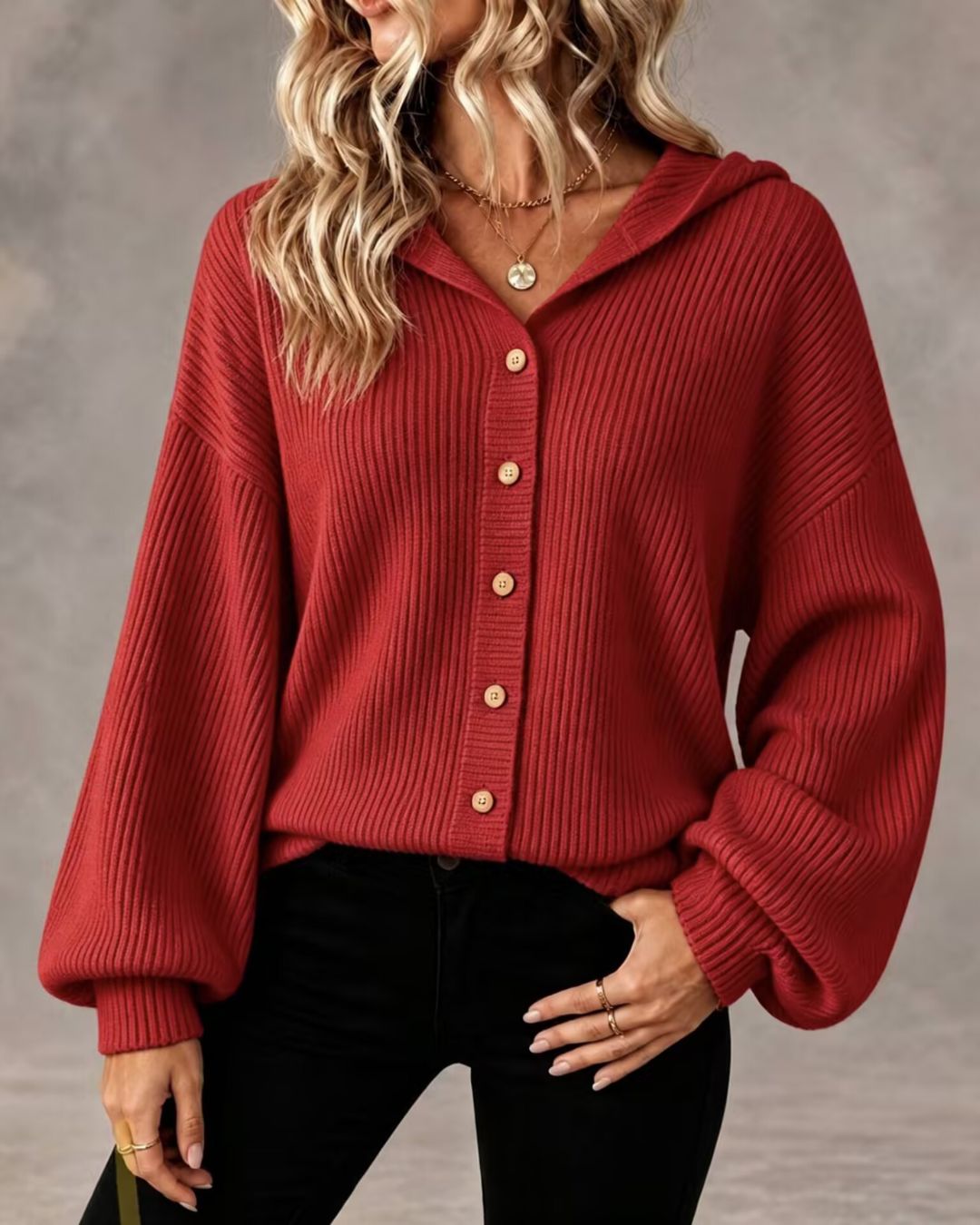Willluxe® Hooded Corduroy Button-Up Jacket