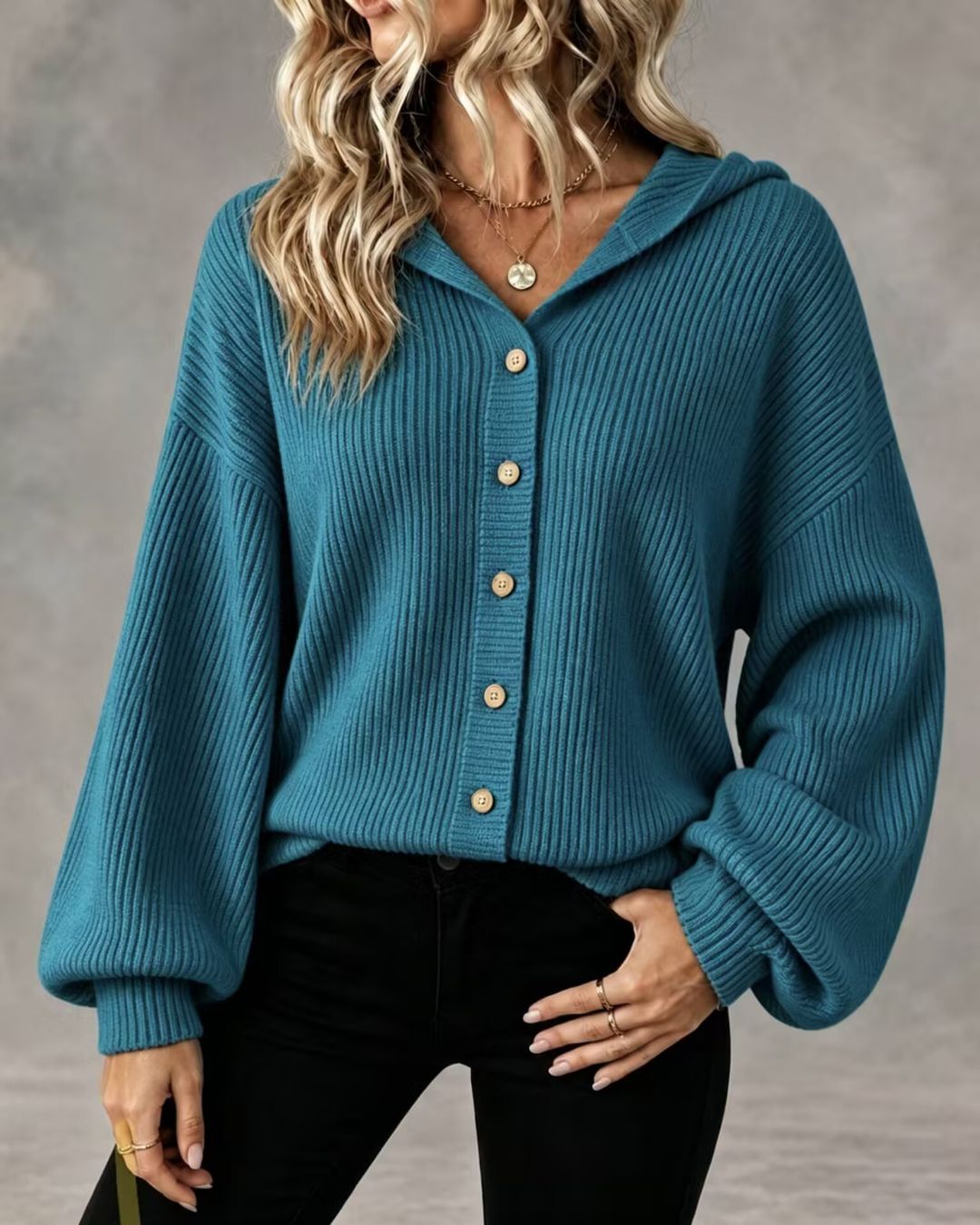 Willluxe® Hooded Corduroy Button-Up Jacket