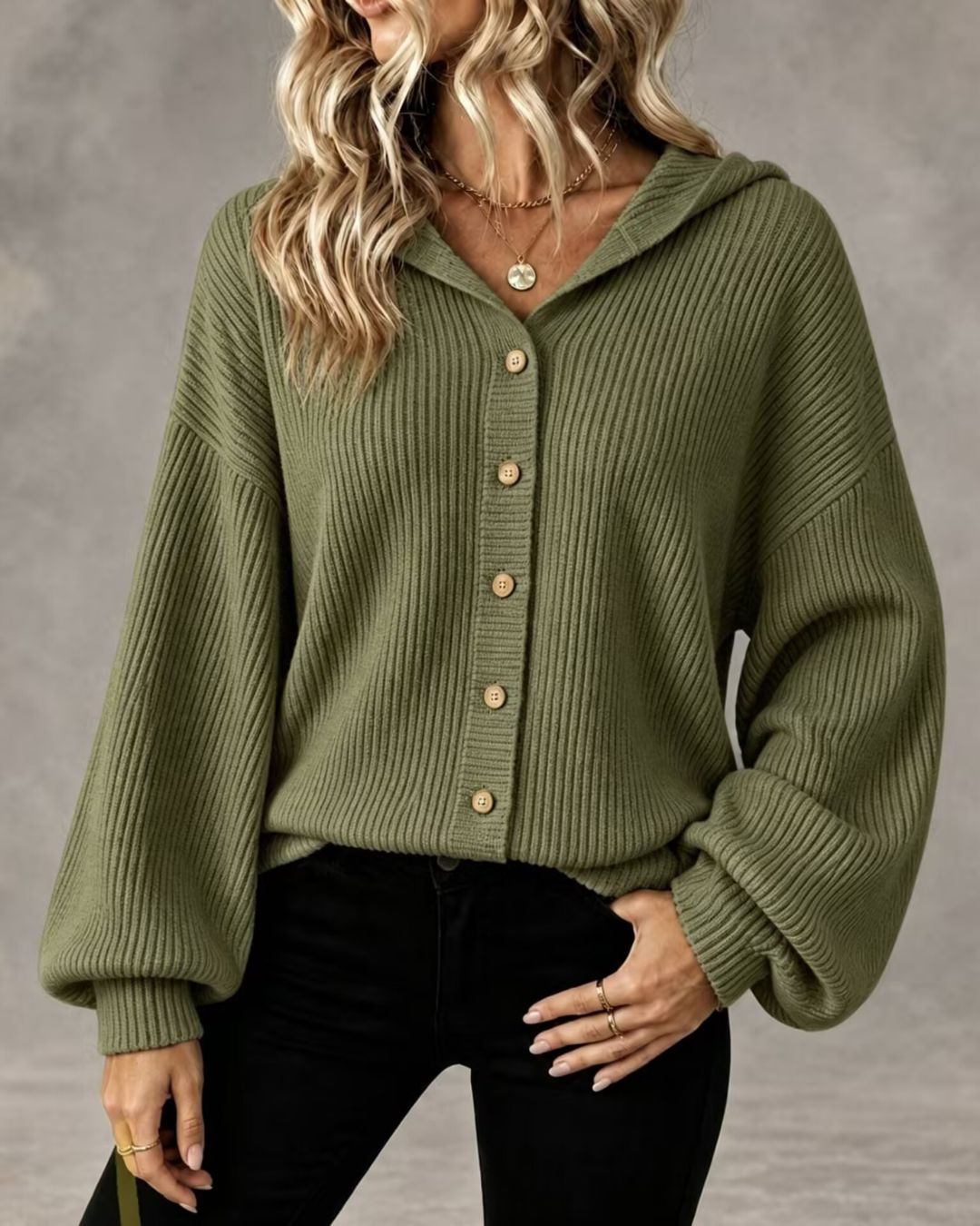 Willluxe® Hooded Corduroy Button-Up Jacket