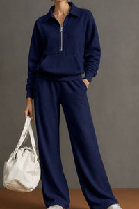 Willluxe® Half-Zip Sweatshirt & Pants Set