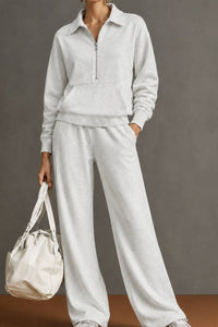 Willluxe® Half-Zip Sweatshirt & Pants Set