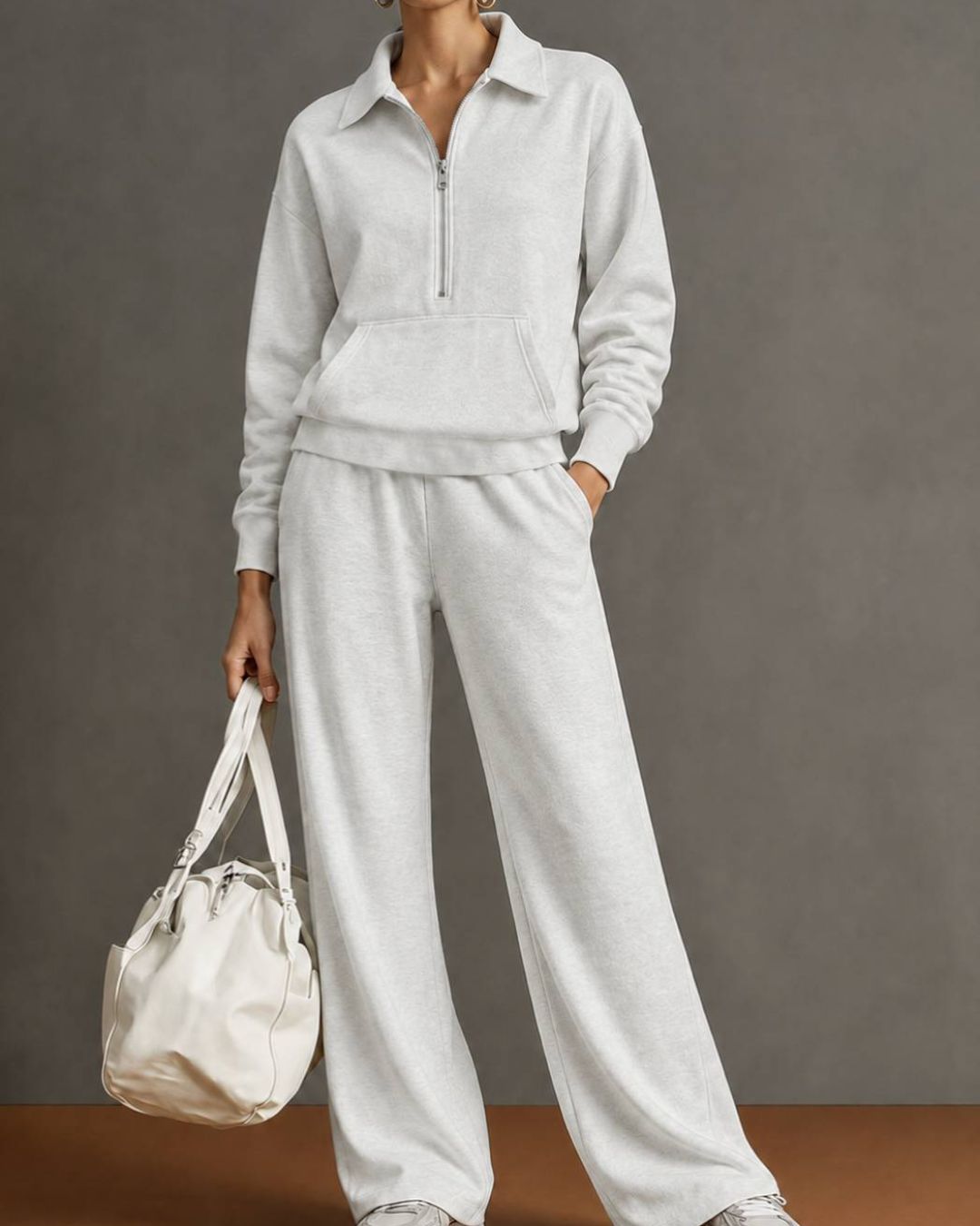 Willluxe® Half-Zip Sweatshirt & Pants Set