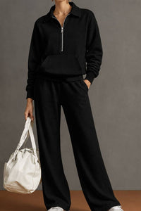 Willluxe® Half-Zip Sweatshirt & Pants Set