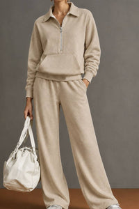 Willluxe® Half-Zip Sweatshirt & Pants Set