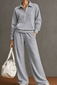 Willluxe® Half-Zip Sweatshirt & Pants Set
