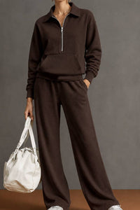 Willluxe® Half-Zip Sweatshirt & Pants Set