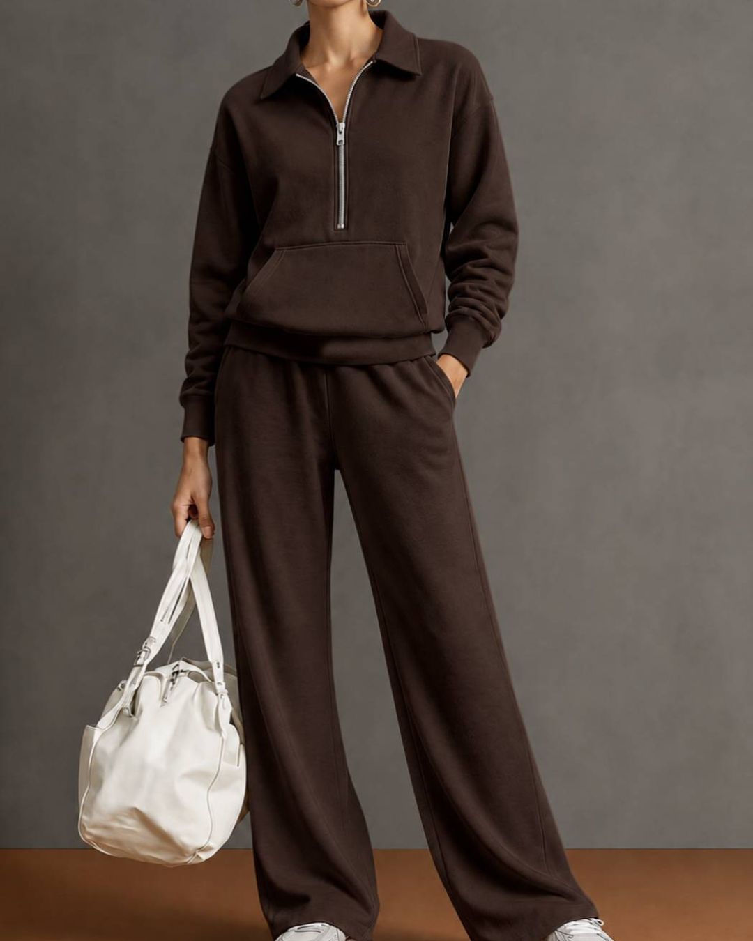 Willluxe® Half-Zip Sweatshirt & Pants Set