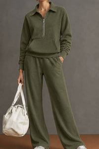 Willluxe® Half-Zip Sweatshirt & Pants Set