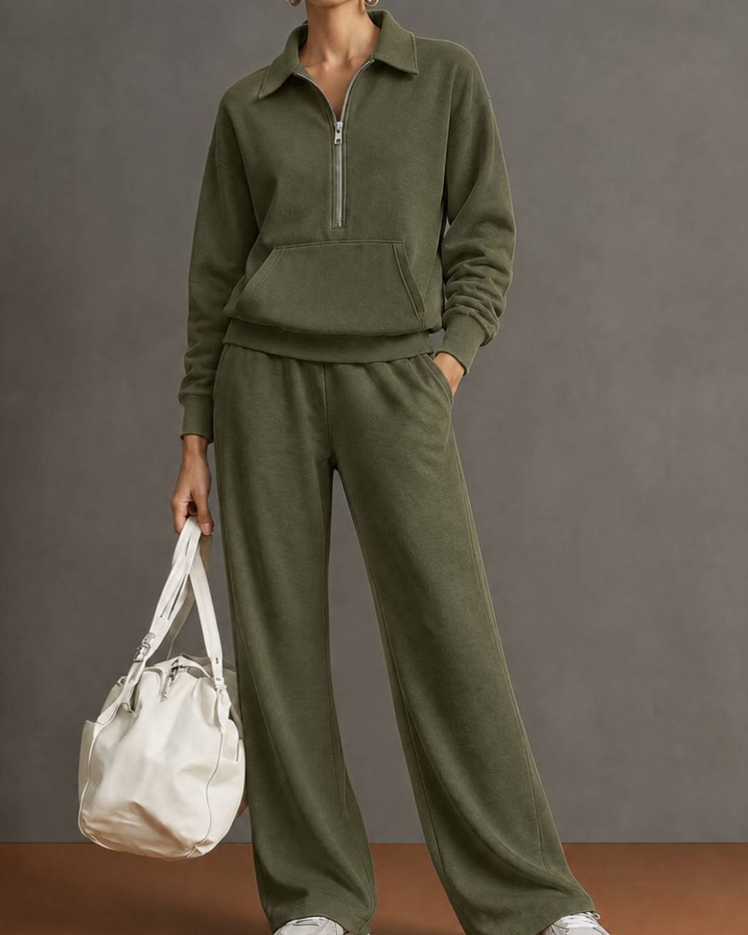 Willluxe® Half-Zip Sweatshirt & Pants Set