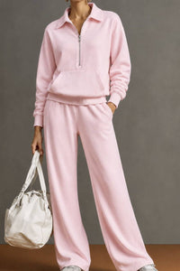 Willluxe® Half-Zip Sweatshirt & Pants Set