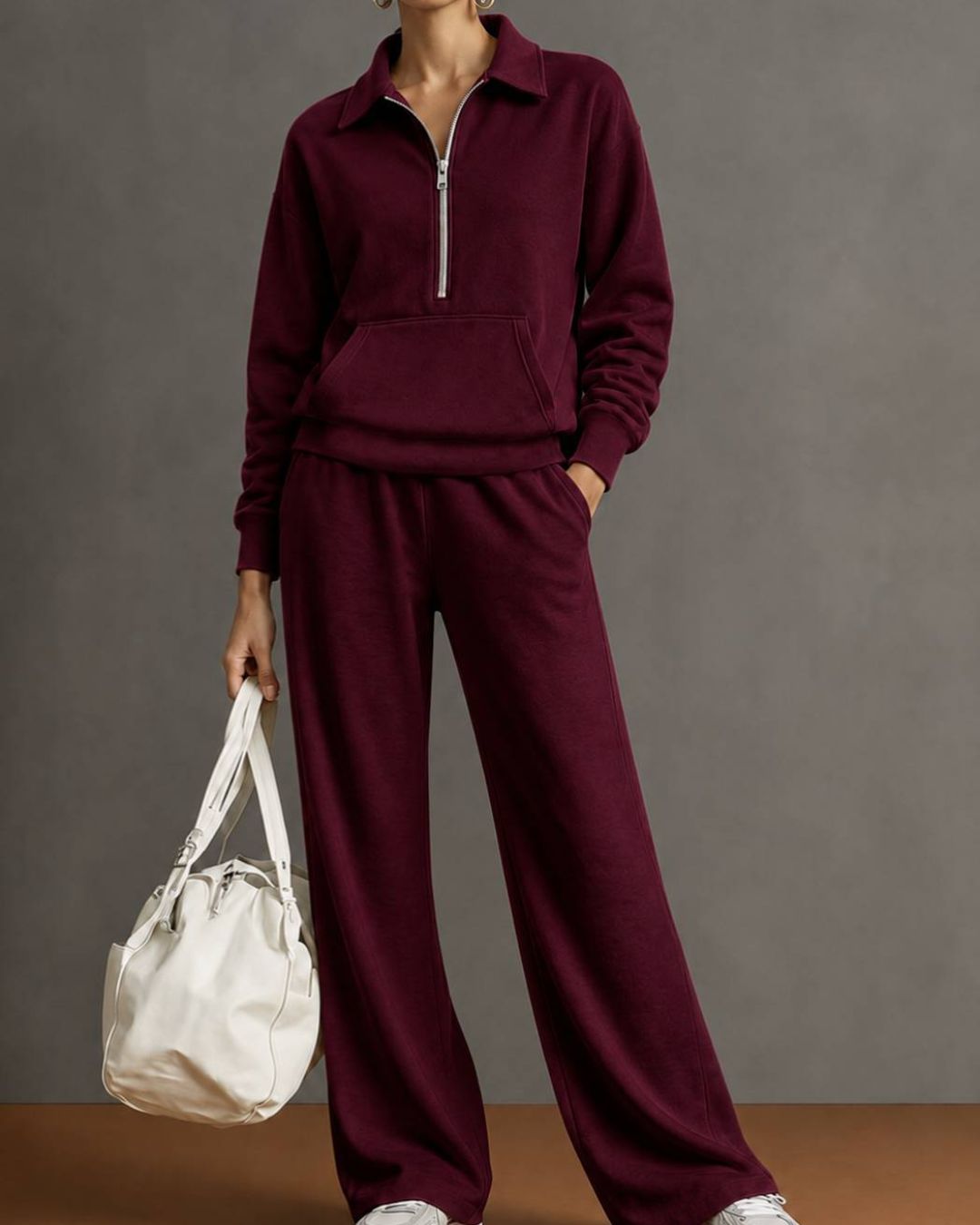 Willluxe® Half-Zip Sweatshirt & Pants Set