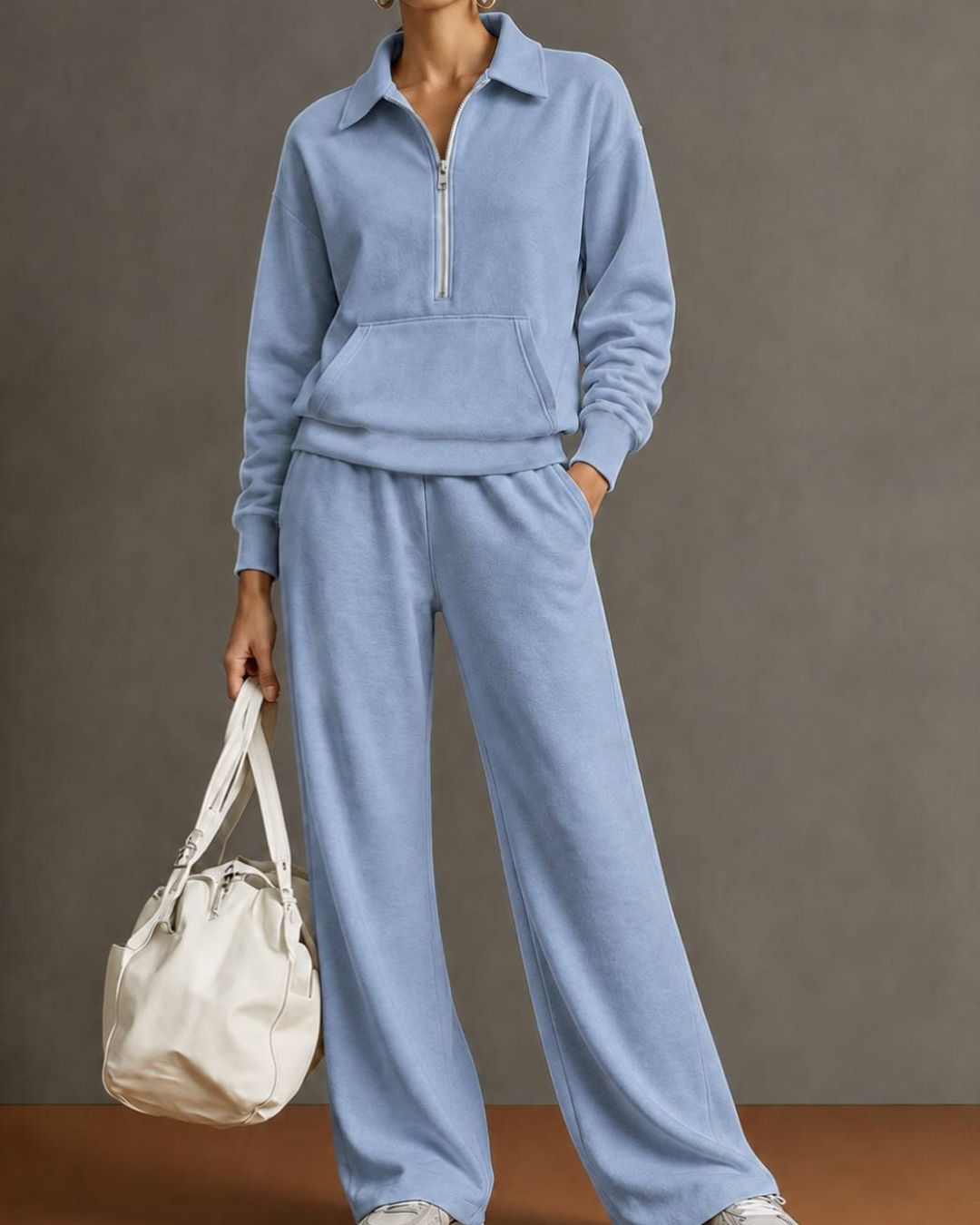 Willluxe® Half-Zip Sweatshirt & Pants Set