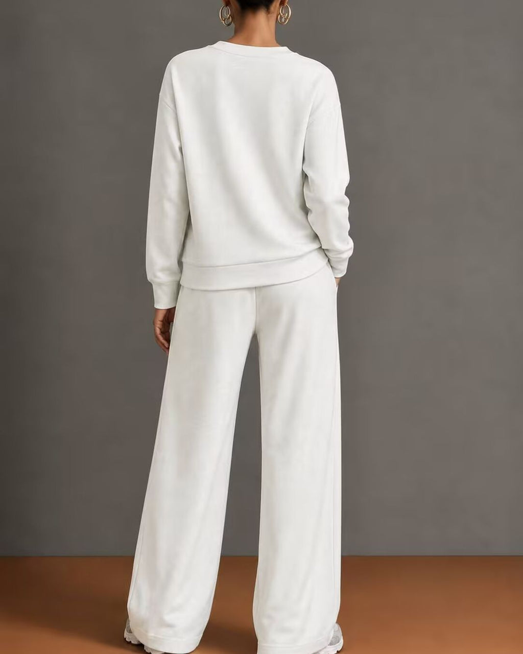 Willluxe® V-Neck One-Button Sweatshirt Set