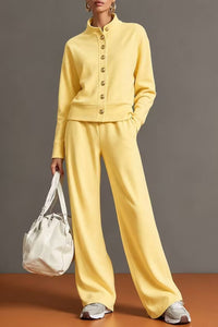 Willluxe® Button Cardigan & Wide-Leg Sweatpants Set
