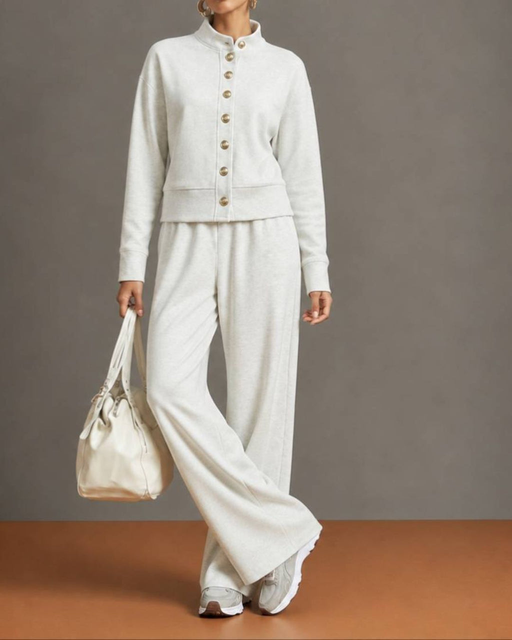 Willluxe® Button Cardigan & Wide-Leg Sweatpants Set