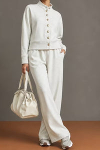 Willluxe® Button Cardigan & Wide-Leg Sweatpants Set