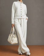 Willluxe® Button Cardigan & Wide-Leg Sweatpants Set